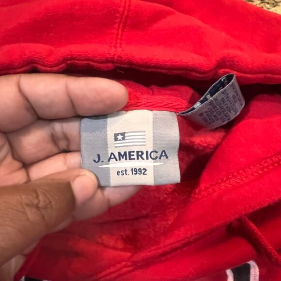Vintage J.America Men Size XL Nebraska Hoodie Red Sweatshirt Long Sleeve - Picture 4 of 6